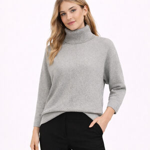 NWT Women's Ann Taylor Petite Turtleneck Sweater XSP Silver